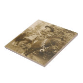  Western meisje over Pony Tegeltje (Zijkant)