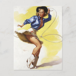  Western meisje Pin UP Girl Briefkaart