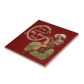  Western meisje zet Big Girl Boots aan Tegeltje (Zijkant)