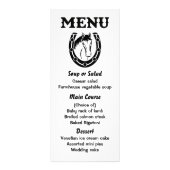 Western Menu Paard Zwart Country Wedding (Voorkant)