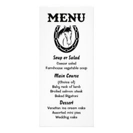 Western Menu Paard Zwart Country Wedding