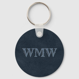 Western Monogram Navy Blau Nefaleer Sleutelhanger