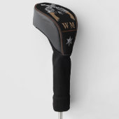 Western monogram voor Crossed Pistols Sheriff Badg Golfheadcover (Schuin)