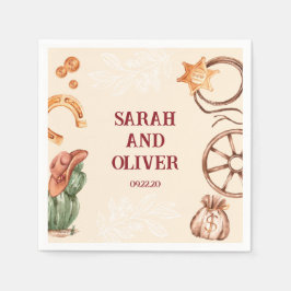 western Mooie rustieke bruine bruiloft Servet