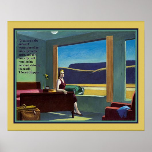 "Western Motel" met citaat van Edward Hopper Poster (Voorkant)
