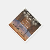 Western Mountain Ranch Barn Wood Wedding Servet (Hoek)