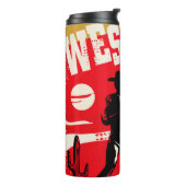 Western movies marathon retro poster design layout thermosbeker (Gedraaid links)