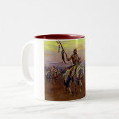  Western Native American Medicine Man Tweekleurige Koffiemok (Voorkant links)