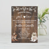 Western Niets Fancy Gewoon Liefde Casual Bruiloft Kaart (Staand voorkant)