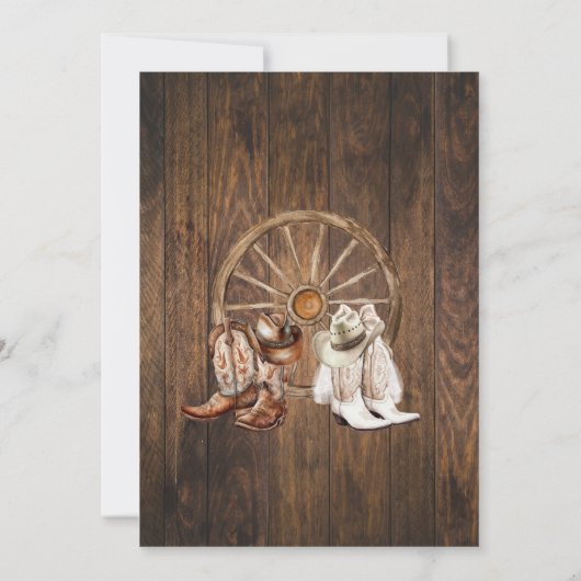 Western Niets Fancy Gewoon Liefde Casual Bruiloft Kaart (Achterkant)