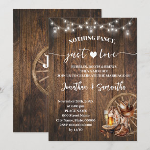 Western Niets Fancy Gewoon Liefde Elopement Bruilo Kaart