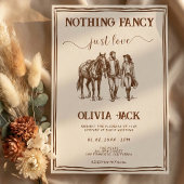 Western Nothing Fancy Just Love Hand-Drawn wedding Kaart