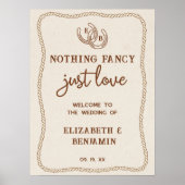 Western Nothing Fancy Just Love Wedding Welcome Poster (Voorkant)