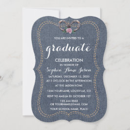 Western Old Denim Hoefijzers GRADUATIE Uitnodiging