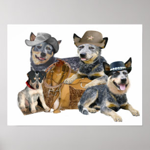 western ontwerp voor blauwe kaart poster