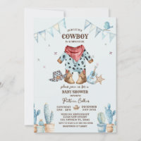 Western onze kleine cowboy Baby shower uitnodiging