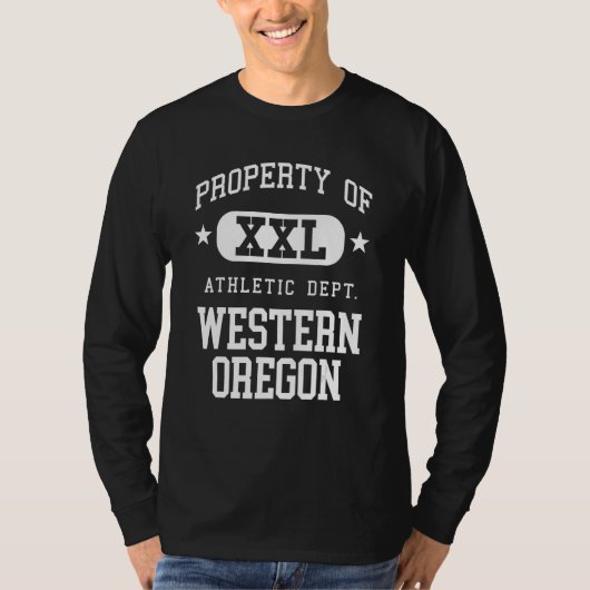 Western Oregon XXL Athletic School Property T-shirt (Voorkant)