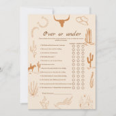 Western Over of onder vrijgezellenfeest spel Kaart (Voorkant)