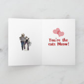 Western Paar Cowboy Cat Feestdagen Kaart (Binnen)