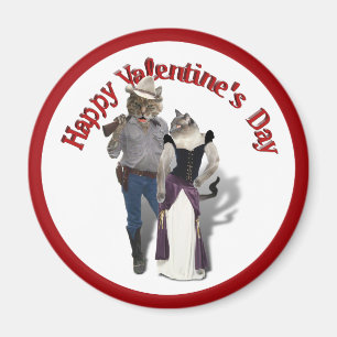 Western Paar Cowboy Cat Magneet