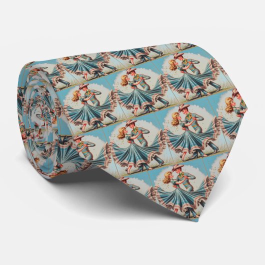 Western paar Dancing Waltz  Look Stropdas (Opgerold)