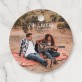 Western paar foto bruiloft bedankjes labels (Voorkant)