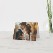 Western paar foto gevouwen dank u kaart (Voorkant)