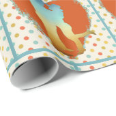 Western paar met hart- en pooldots cadeaupapier (Rol Hoek)