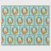 Western paar op leder en Stripe achtergrond Cadeaupapier (Vlak)