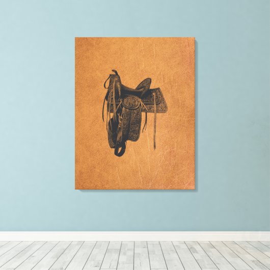  Western paard Canvas Afdruk (Insitu (Houten vloer))