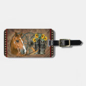 Western paard Cowboy Boots Cowboy Pet Wagon Wiel Bagagelabel (Voorkant horizontaal)