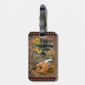 Western paard Cowboy Boots Cowboy Pet Wagon Wiel Bagagelabel (Achterkant verticaal)