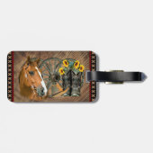 Western paard Cowboy Boots Cowboy Pet Wagon Wiel Bagagelabel (Achterkant horizontaal)