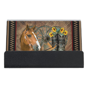 Western paard Cowboy Boots Cowboy Pet Wagon Wiel Bureau Visitekaartjeshouders
