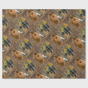 Western paard Cowboy Boots Cowboy Pet Wagon Wiel Cadeaupapier