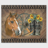 Western paard Cowboy Boots Cowboy Pet Wagon Wiel Cadeaupapier (Vlak)