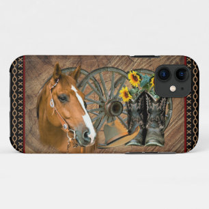 Western paard Cowboy Boots Cowboy Pet Wagon Wiel  Case-Mate iPhone Case