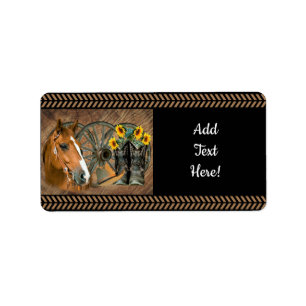 Western paard Cowboy Boots Cowboy Pet Wagon Wiel Etiket