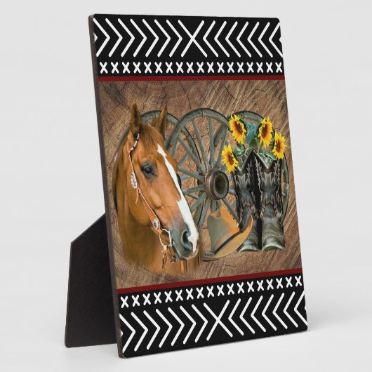 Western paard Cowboy Boots Cowboy Pet Wagon Wiel Fotoplaat (Zijkant)