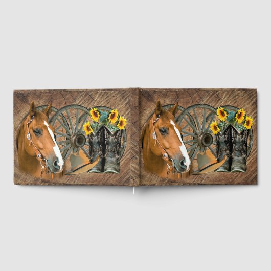 Western paard Cowboy Boots Cowboy Pet Wagon Wiel Gastenboek (Volledig)