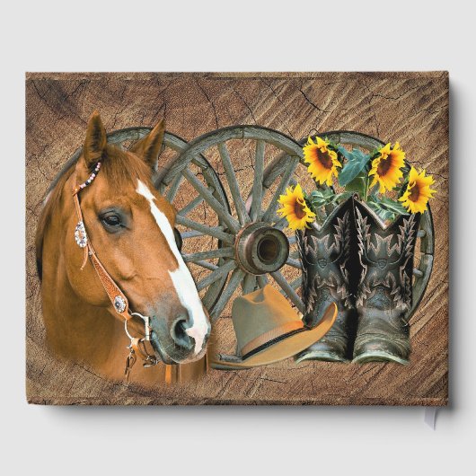 Western paard Cowboy Boots Cowboy Pet Wagon Wiel Gastenboek (Achterkant)