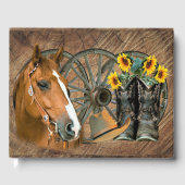 Western paard Cowboy Boots Cowboy Pet Wagon Wiel Gastenboek (Voorkant)