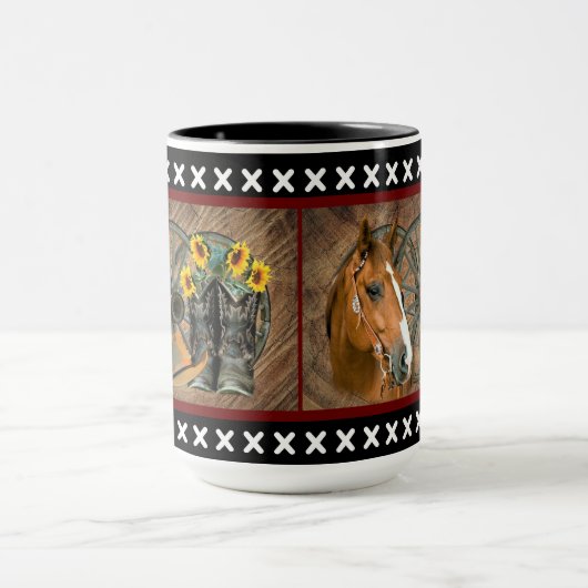 Western paard Cowboy Boots Cowboy Pet Wagon Wiel Mok (Midden)