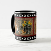 Western paard Cowboy Boots Cowboy Pet Wagon Wiel Mok (Voorkant links)