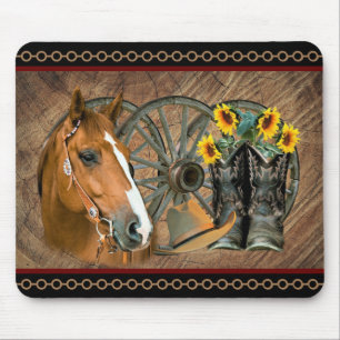 Western paard Cowboy Boots Cowboy Pet Wagon Wiel Muismat