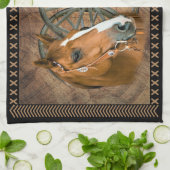 Western paard Cowboy Boots Cowboy Pet Wagon Wiel Theedoek (Gevouwen)