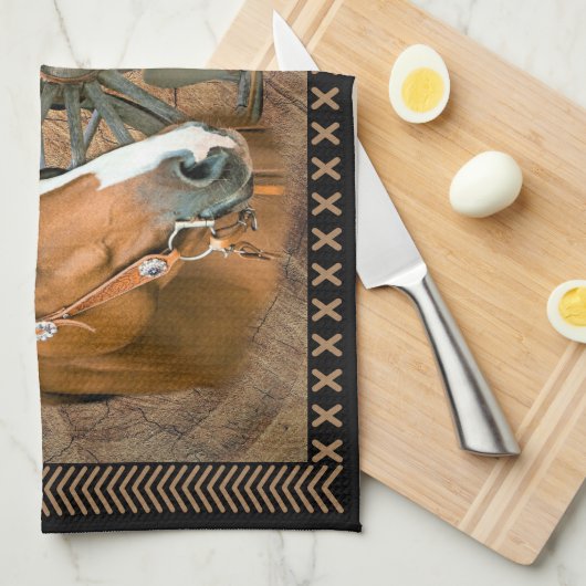 Western paard Cowboy Boots Cowboy Pet Wagon Wiel Theedoek (Quarter Fold)