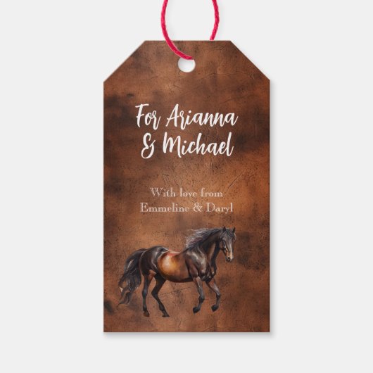 Western Paard Cowboy Cowgirl Cadeaulabel (Voorkant)