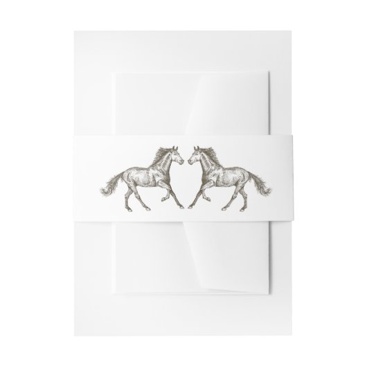 Western paard Land Weddenschap Rustic Brown Uitnodigingen Wikkel (Voorkant Voorbeeld)