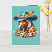 Western Paard Moederdag 1 Aangepast Kaart (Gele Bloem)